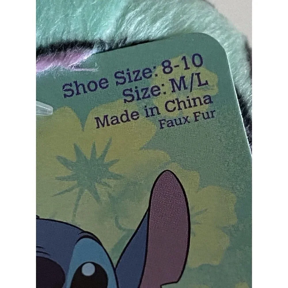 Disney Stitch Slipper Cozy Socks Disney Fuzzy Babba Faux Fur Women’s Sz 8-10 NEW